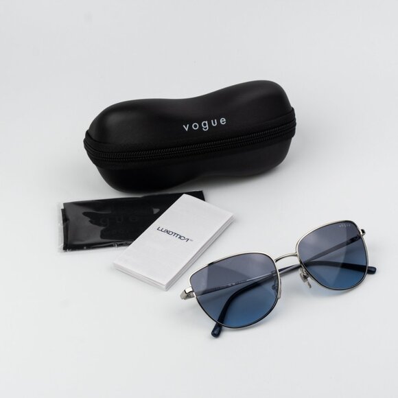 Vogue Women Sunglasses Silver Blue Grey Gradient Butterfly VO4233S 323/V154 NEW - Picture 1 of 9